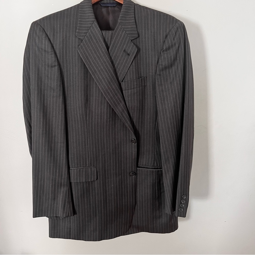 Burberry black charcoal Pinstripe suit